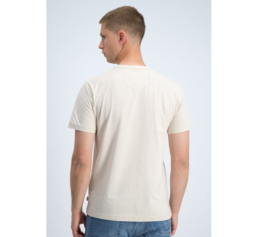 Gabbiano T-shirt Embroidery Print Jersey Silky Finish Dune Sand (1566121 RIKO - 989)