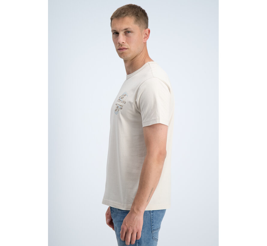 Gabbiano T-shirt Embroidery Print Jersey Silky Finish Dune Sand (1566121 RIKO - 989)