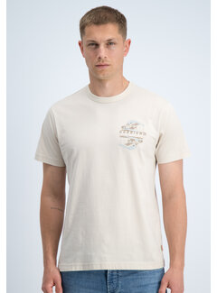 Gabbiano T-shirt Embroidery Print Jersey Silky Finish Dune Sand (1566121 RIKO - 989)