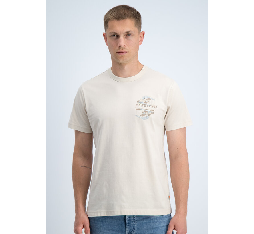 Gabbiano T-shirt Embroidery Print Jersey Silky Finish Dune Sand (1566121 RIKO - 989)