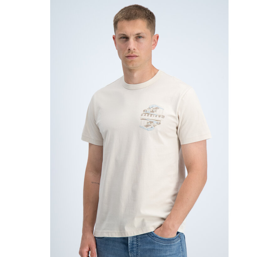 Gabbiano T-shirt Embroidery Print Jersey Silky Finish Dune Sand (1566121 RIKO - 989)