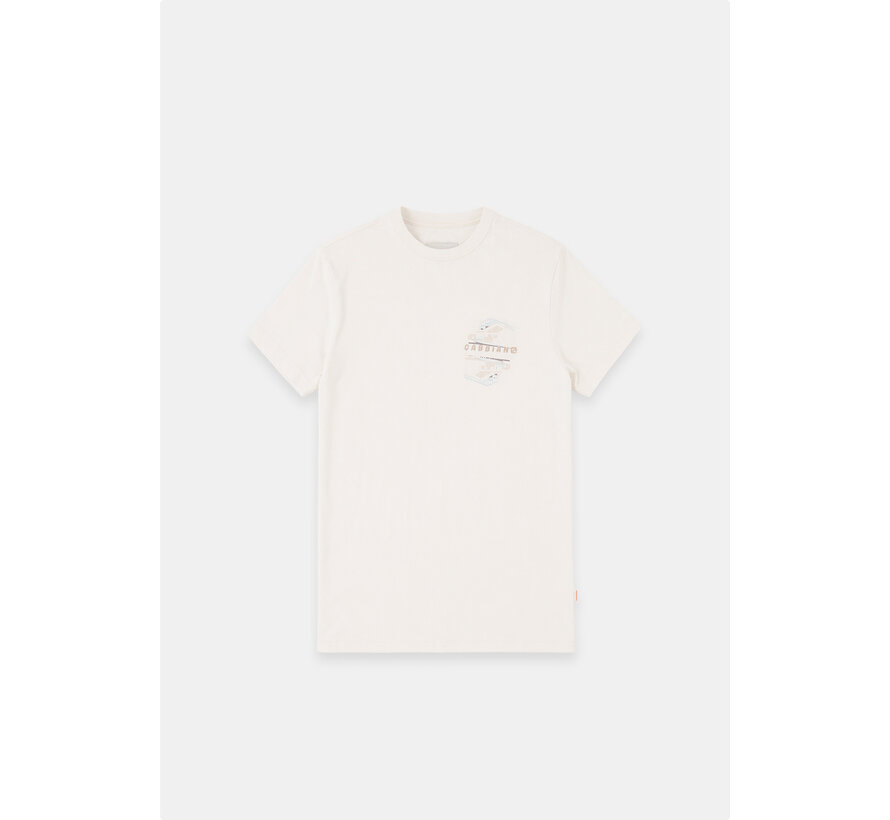 Gabbiano T-shirt Embroidery Print Jersey Silky Finish Dune Sand (1566121 RIKO - 989)