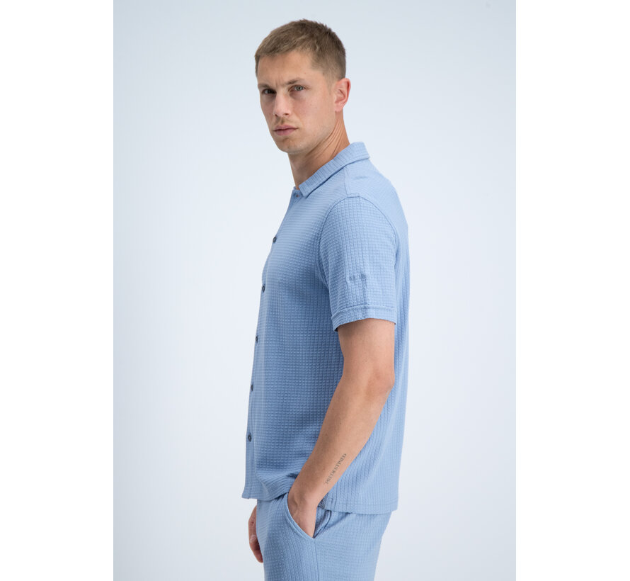 Gabbiano Shirt Shortsleeve Waffle Jacquard Allure Blue (3366322 TIAN - 224)