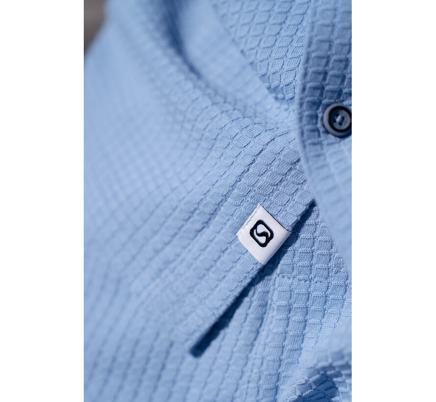 Gabbiano Shirt Shortsleeve Waffle Jacquard Allure Blue (3366322 TIAN - 224)