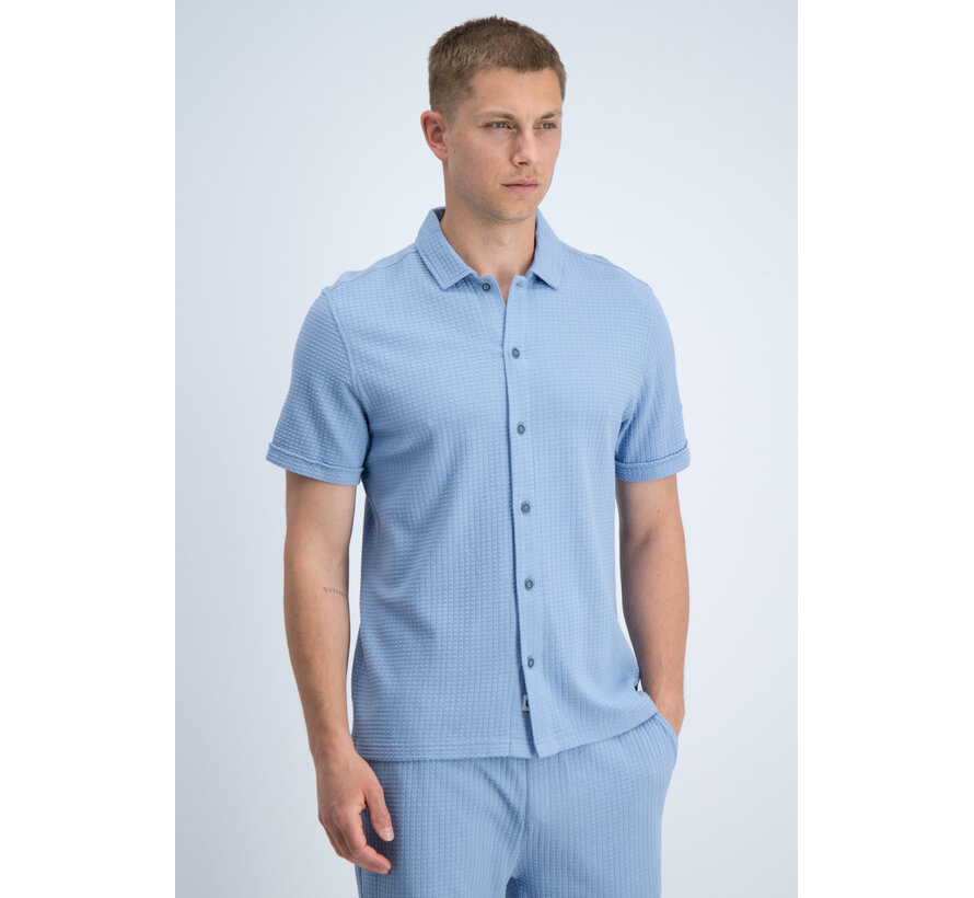 Gabbiano Shirt Shortsleeve Waffle Jacquard Allure Blue (3366322 TIAN - 224)