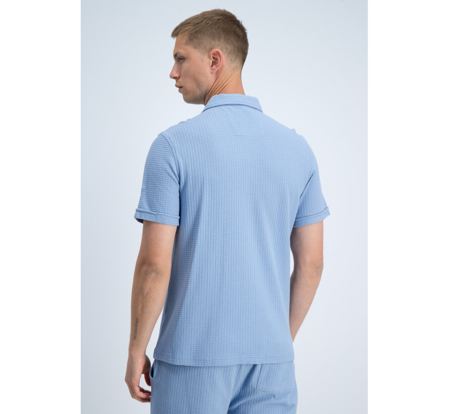 Gabbiano Shirt Shortsleeve Waffle Jacquard Allure Blue (3366322 TIAN - 224)