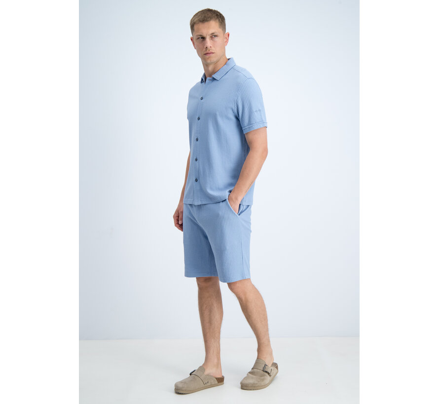 Gabbiano Shirt Shortsleeve Waffle Jacquard Allure Blue (3366322 TIAN - 224)