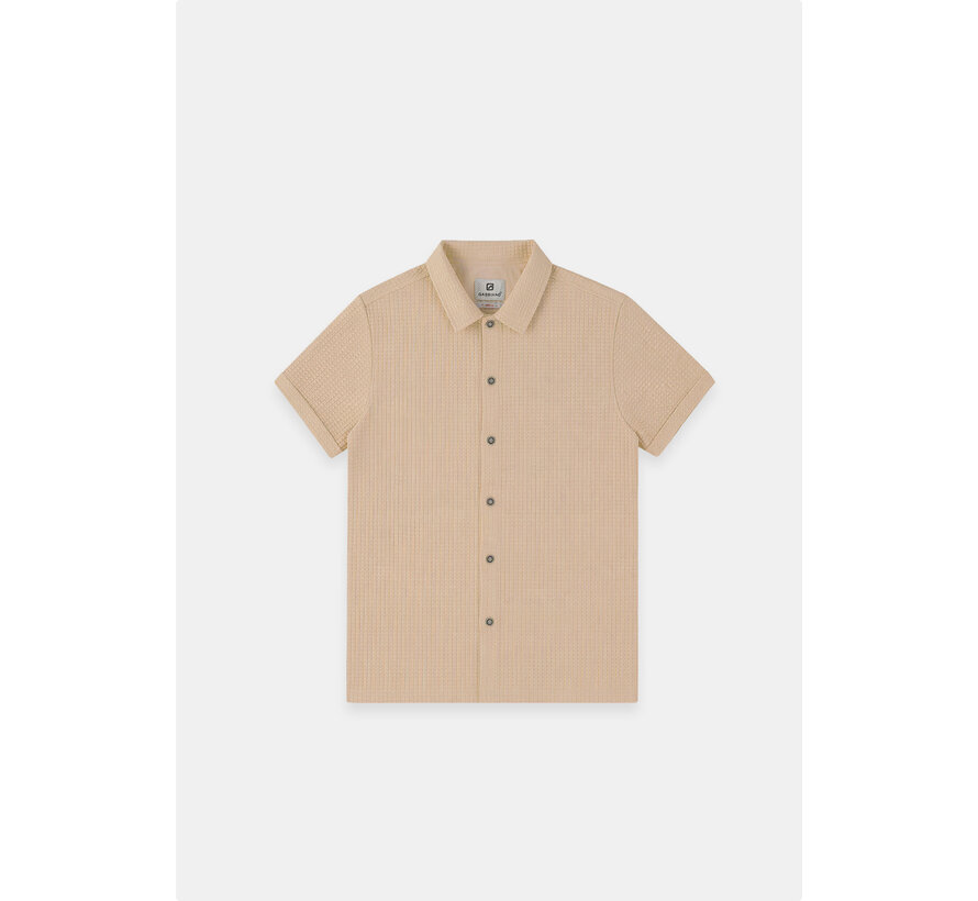 Gabbiano Shirt Shortsleeve Waffle Jacquard Almond (3366322 TIAN - 994)