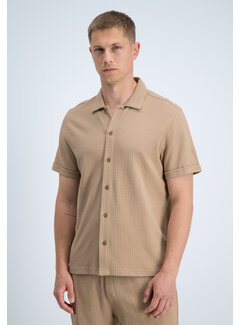 Gabbiano Shirt Shortsleeve Waffle Jacquard Almond (3366322 TIAN - 994)