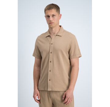 Gabbiano Gabbiano Shirt Shortsleeve Waffle Jacquard Almond (3366322 TIAN - 994)