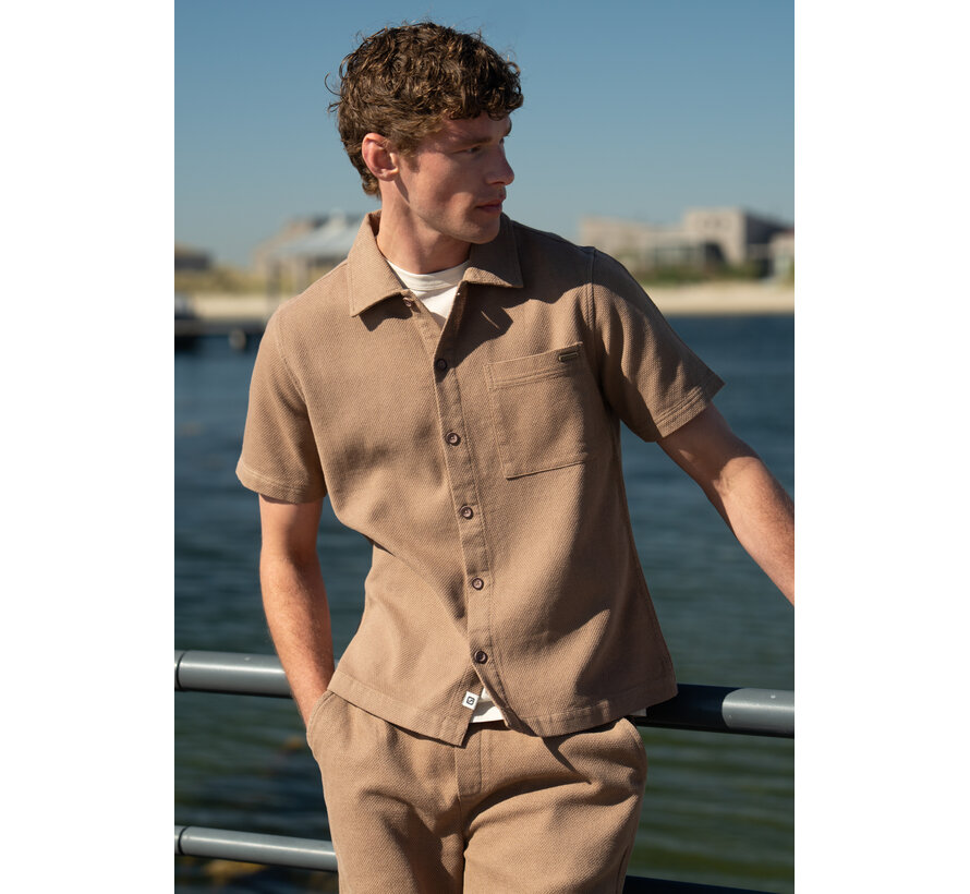Gabbiano Shirt Shortsleeve Jacquard Almond (3366323 MATIC - 994)