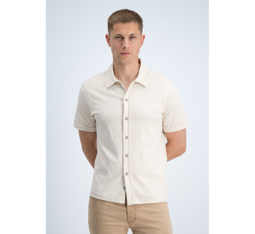 Gabbiano Shirt Shortsleeve Jacquard Jersey Dune Sand (3366333 DION - 989)