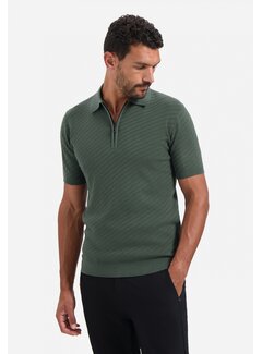 No Excess No Excess Pullover Short Sleeve Polo Zip Solid Jacquard Dark Green (29240815 - 052)