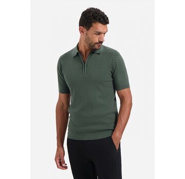 No Excess Pullover Short Sleeve Polo Zip Solid Jacquard Dark Green (29240815 - 052)