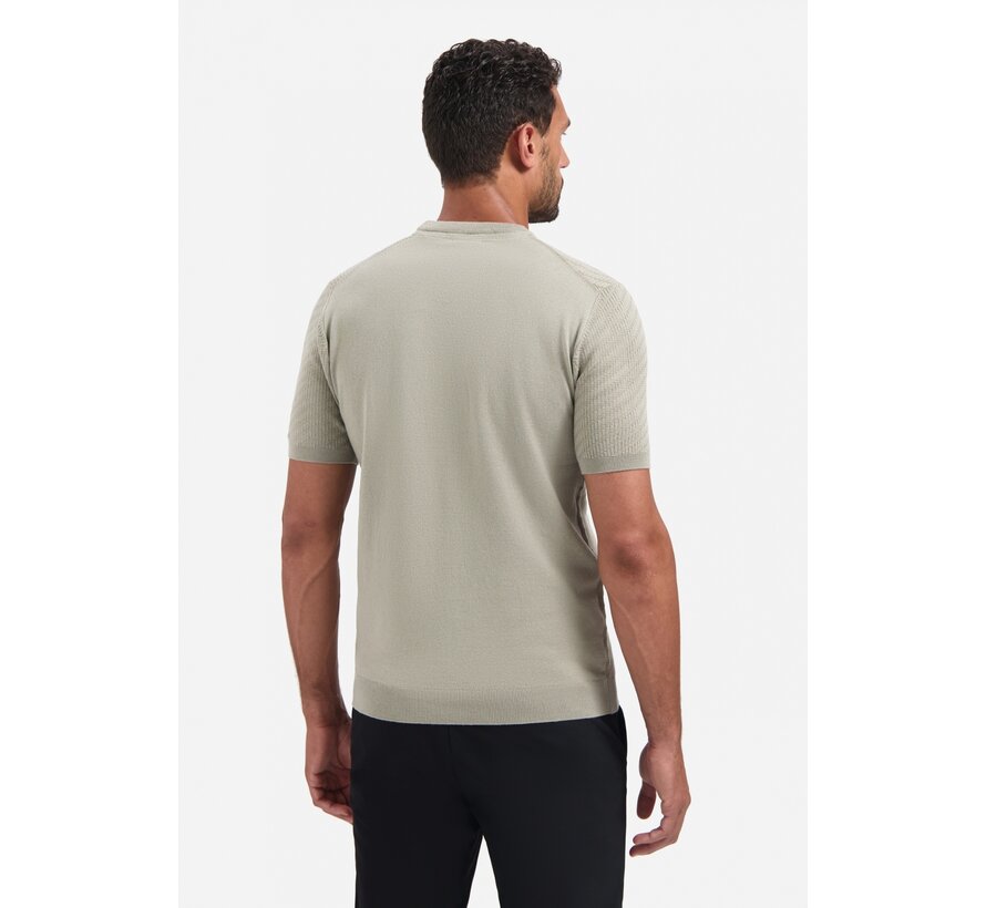 No Excess Pullover Short Sleeve Crewneck Solid Jacquard Clay (29240816 - 018)