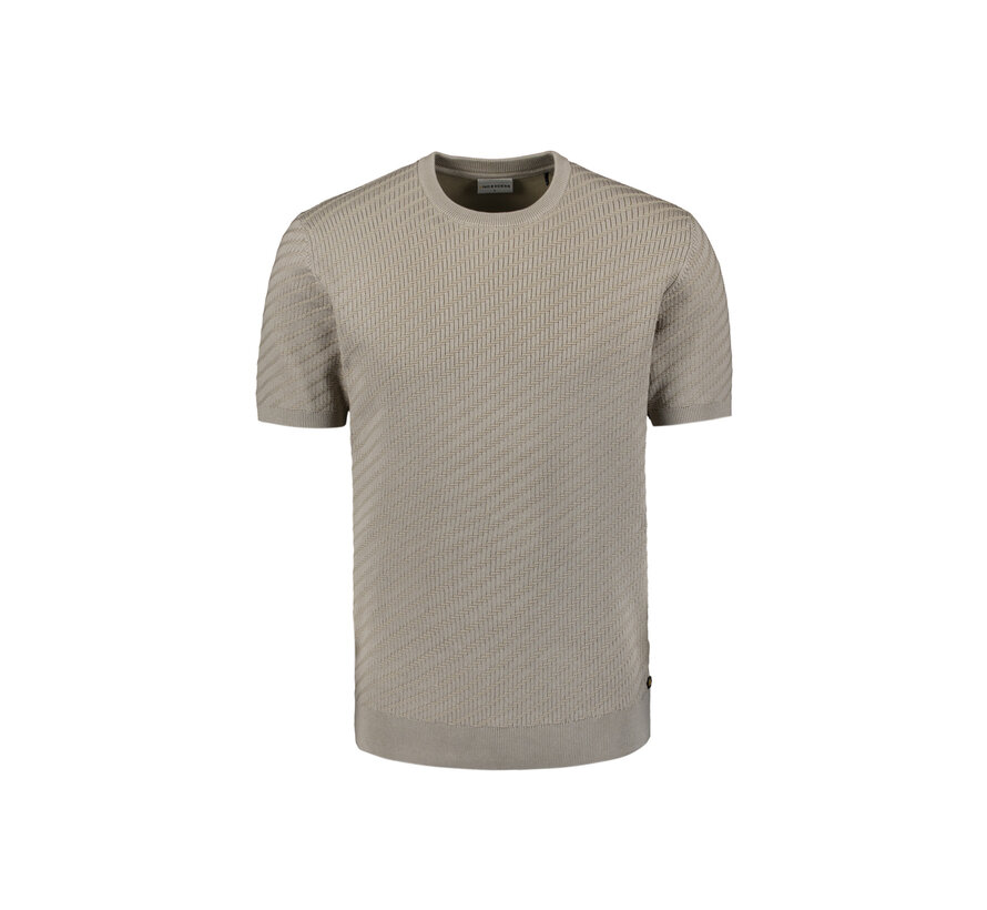 No Excess Pullover Short Sleeve Crewneck Solid Jacquard Clay (29240816 - 018)