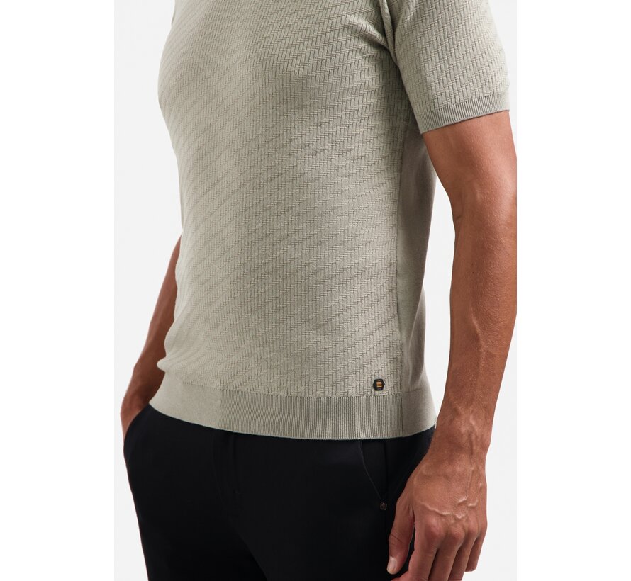 No Excess Pullover Short Sleeve Crewneck Solid Jacquard Clay (29240816 - 018)