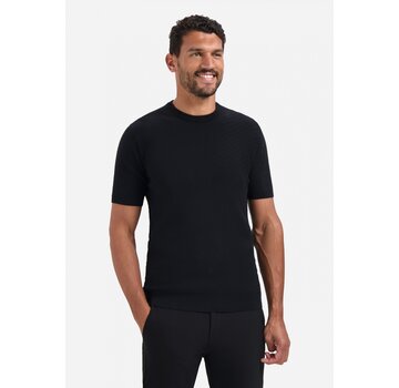 No Excess Pullover Short Sleeve Crewneck Solid Jacquard Black (29240816 - 020)