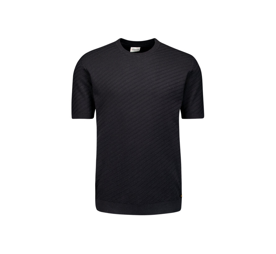 No Excess Pullover Short Sleeve Crewneck Solid Jacquard Black (29240816 - 020)