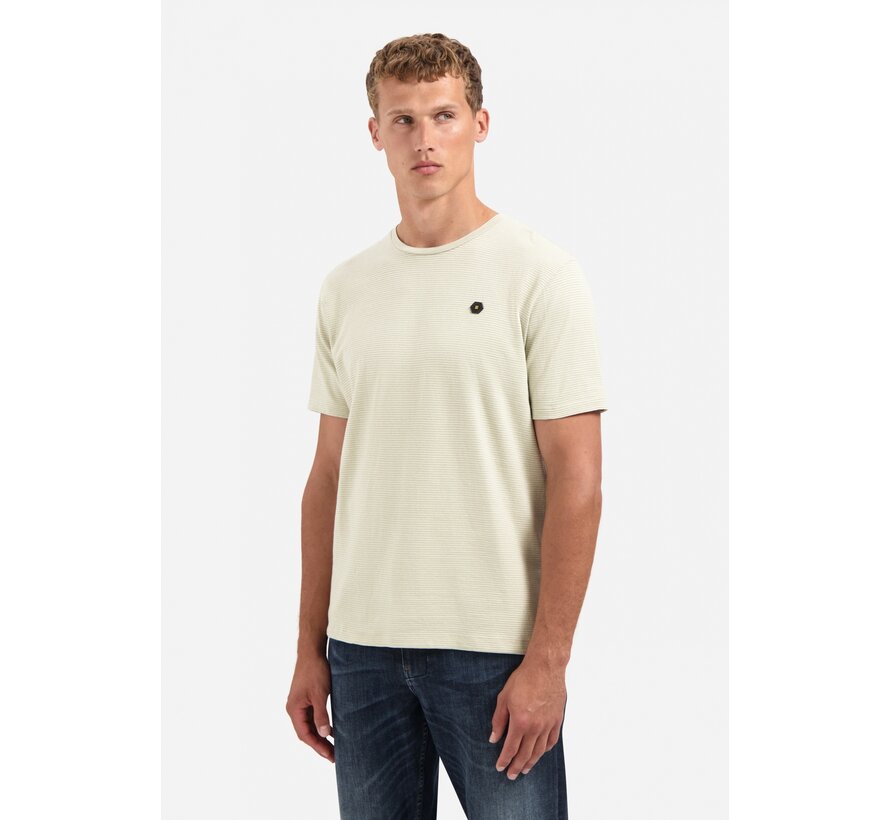 No Excess T-Shirt Crewneck Melange Jacquard Stripes Light Moss (29350708 - 197)