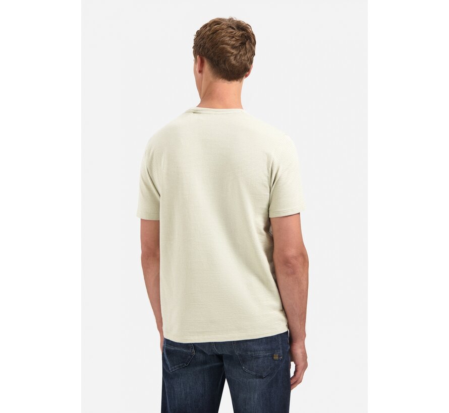 No Excess T-Shirt Crewneck Melange Jacquard Stripes Light Moss (29350708 - 197)