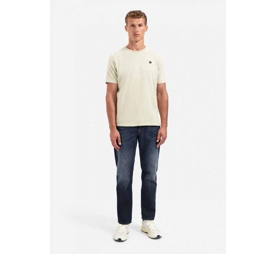 No Excess T-Shirt Crewneck Melange Jacquard Stripes Light Moss (29350708 - 197)