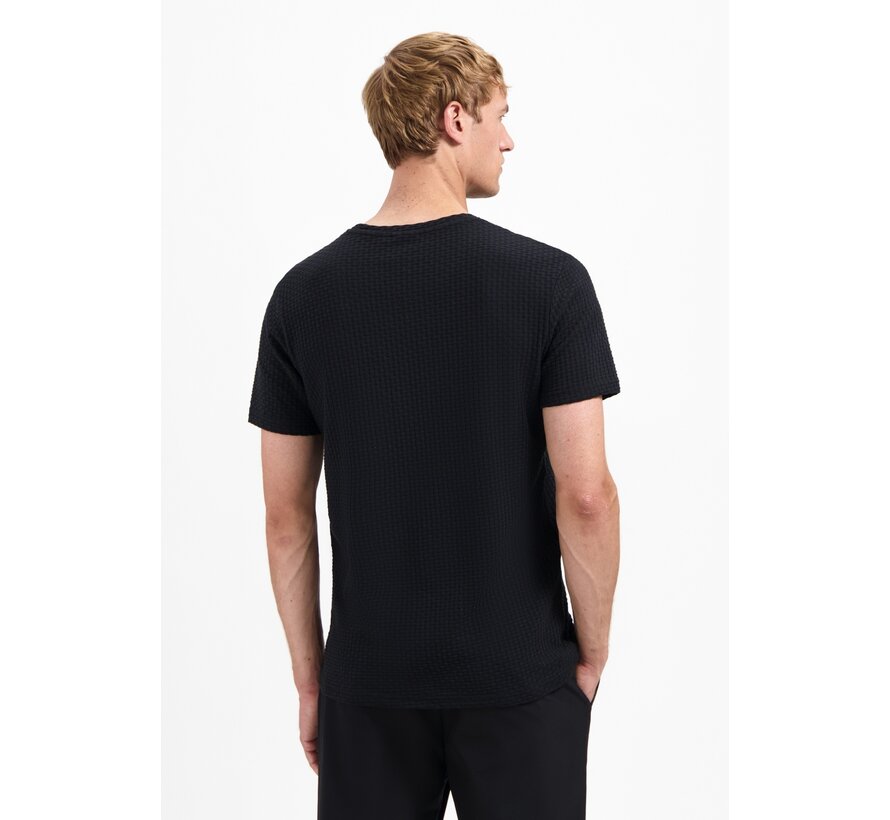 No Excess T-Shirt Crewneck Relief Jacquard Blocks Black (29360791 - 020)