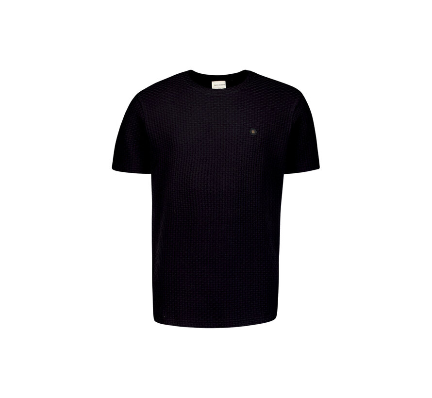 No Excess T-Shirt Crewneck Relief Jacquard Blocks Black (29360791 - 020)