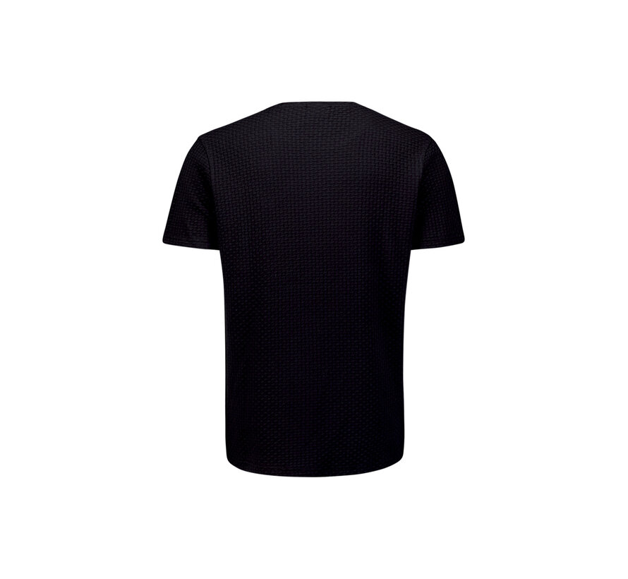 No Excess T-Shirt Crewneck Relief Jacquard Blocks Black (29360791 - 020)