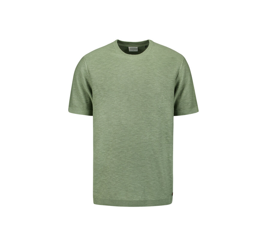 Pullover Short Sleeve Crewneck Solid Slub Knit Green (27230262 - 050)