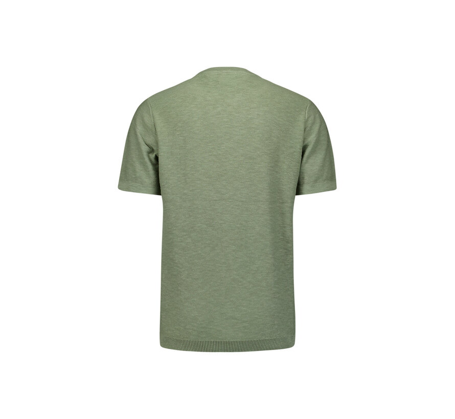 Pullover Short Sleeve Crewneck Solid Slub Knit Green (27230262 - 050)