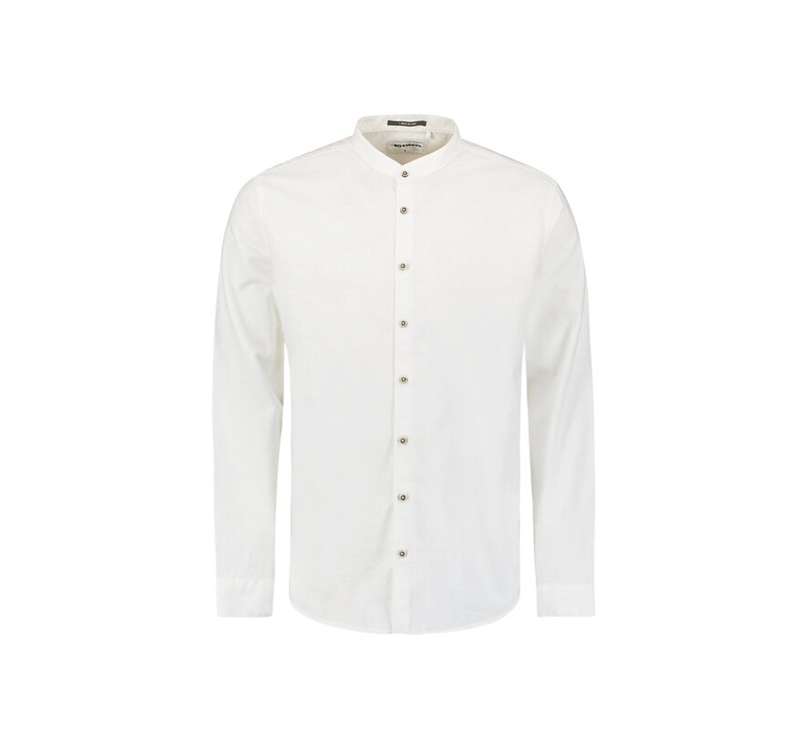 Shirt Granddad Solid With Linen White (27470218SN - 010)