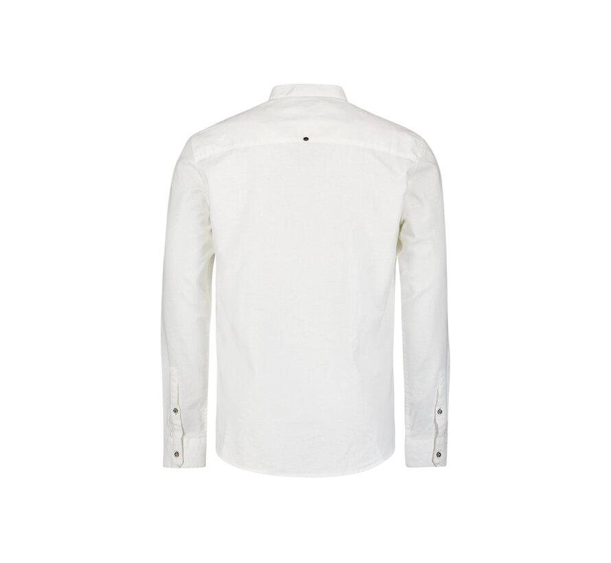 Shirt Granddad Solid With Linen White (27470218SN - 010)
