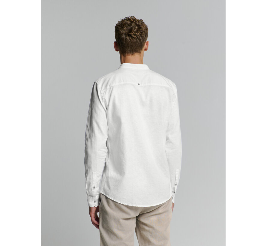 Shirt Granddad Solid With Linen White (27470218SN - 010)
