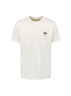 No Excess T-Shirt Crewneck Placed Prints Slub Natural (28350402 - 097)