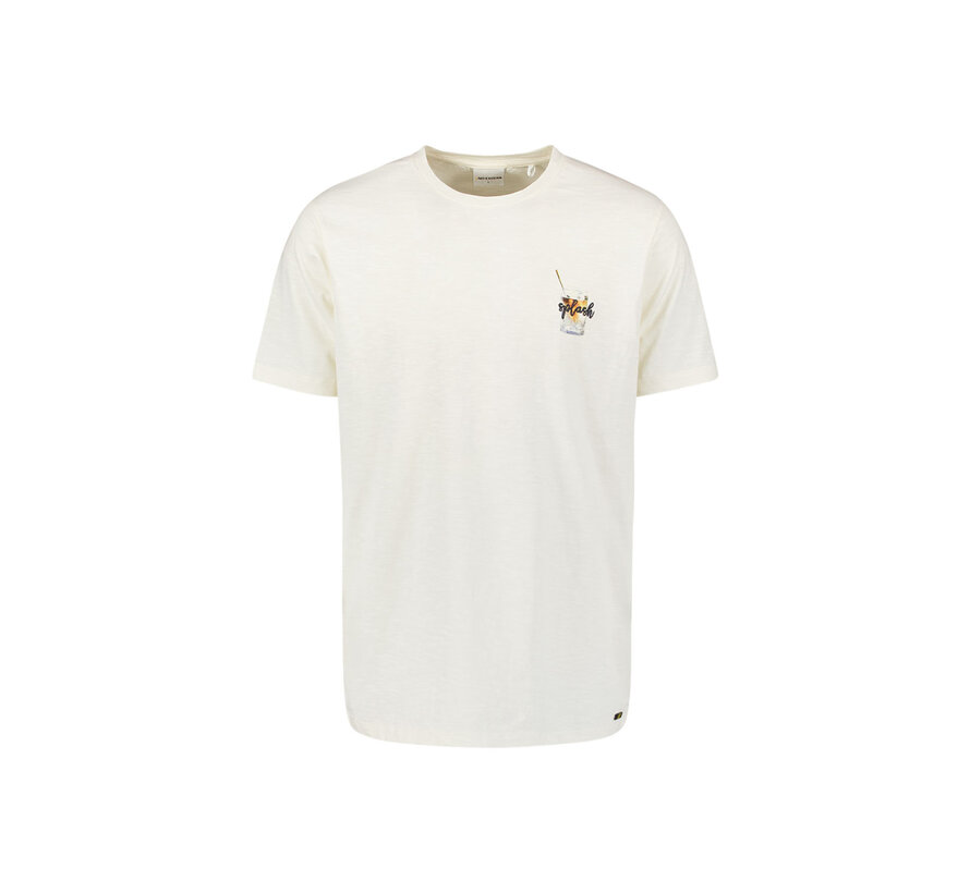 No Excess T-Shirt Crewneck Placed Prints Slub Natural (28350402 - 097)