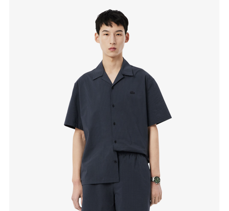 Korte Mouw Overhemd Relaxed Fit Black/Grey (CH2355 - 4CI)