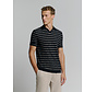 No Excess Pullover Short Sleeve Polo V Stripes With Linen Navy (27210341 - 078)