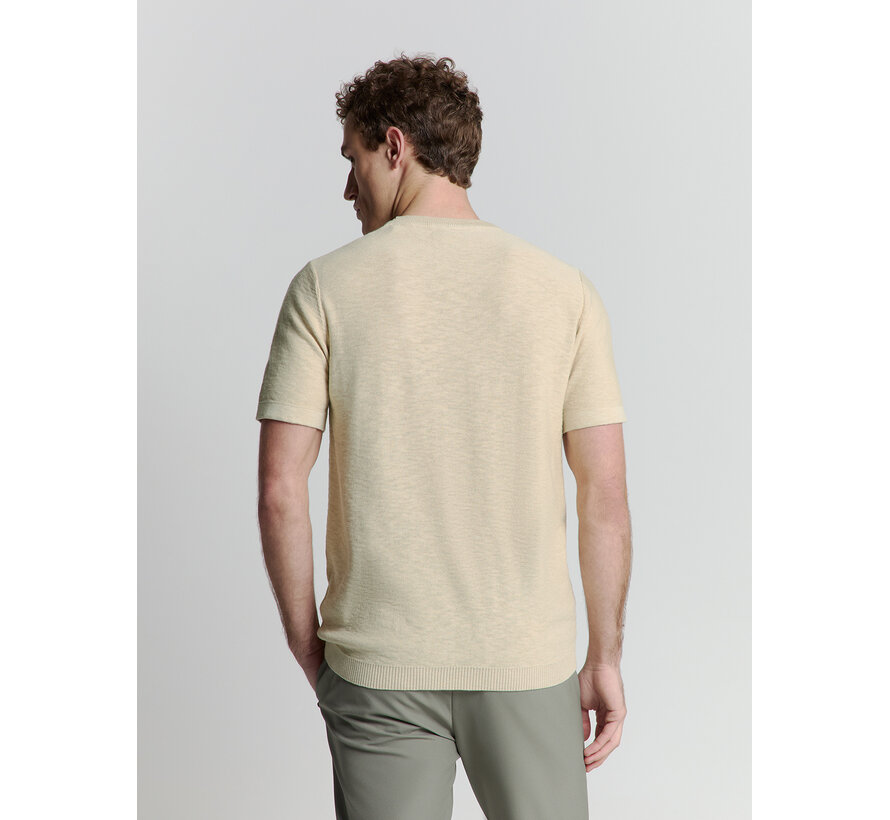 No Excess Pullover Short Sleeve Crewneck Solid Slub Knit Cement (27230262 - 122)
