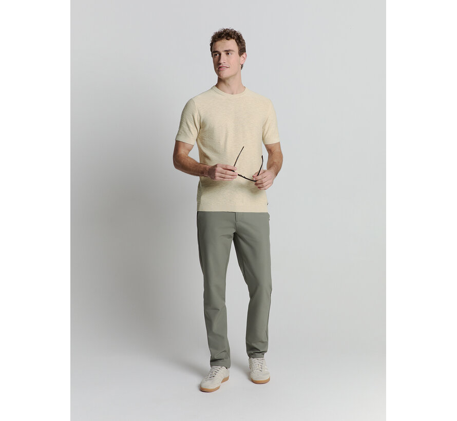 No Excess Pullover Short Sleeve Crewneck Solid Slub Knit Cement (27230262 - 122)