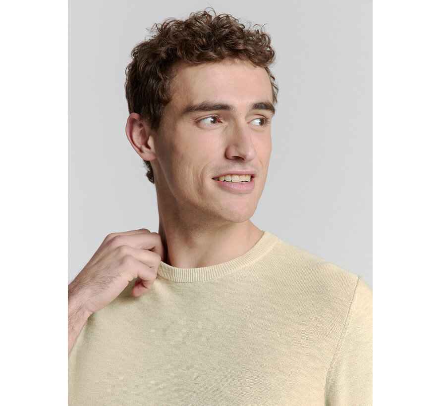 No Excess Pullover Short Sleeve Crewneck Solid Slub Knit Cement (27230262 - 122)