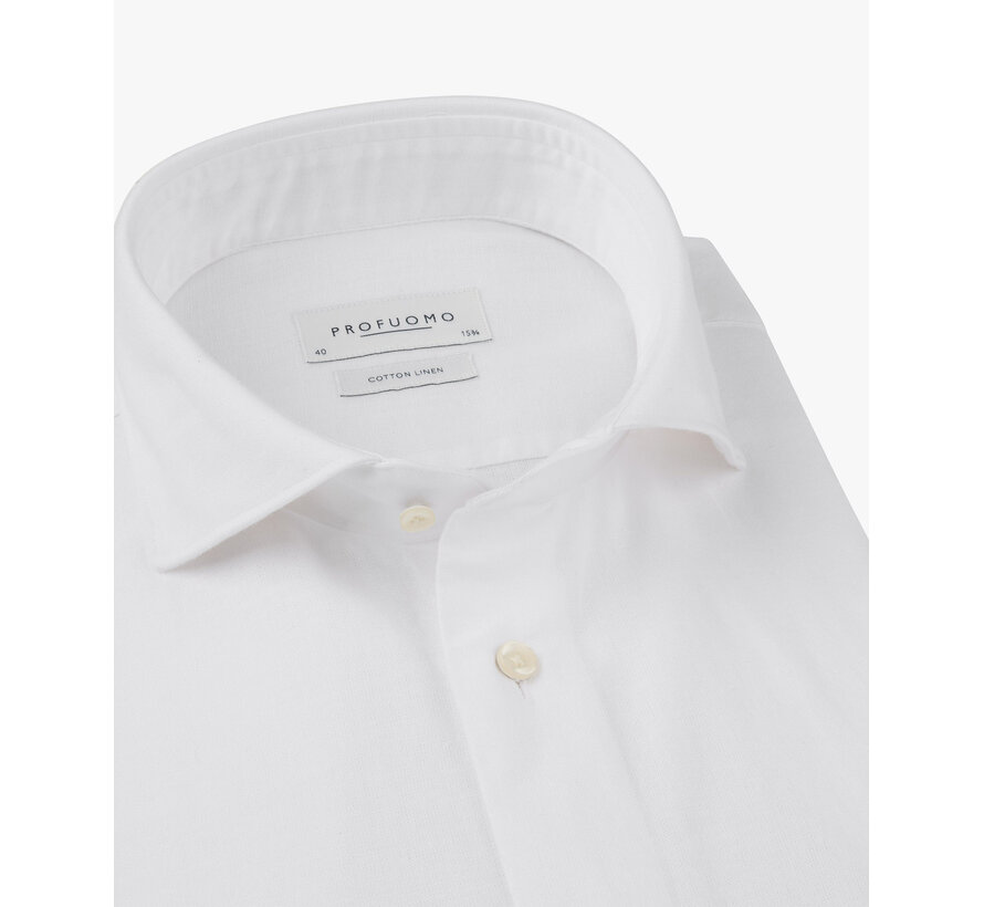 Profuomo Overhemd Cotton/Linen White (PPXH10066A)