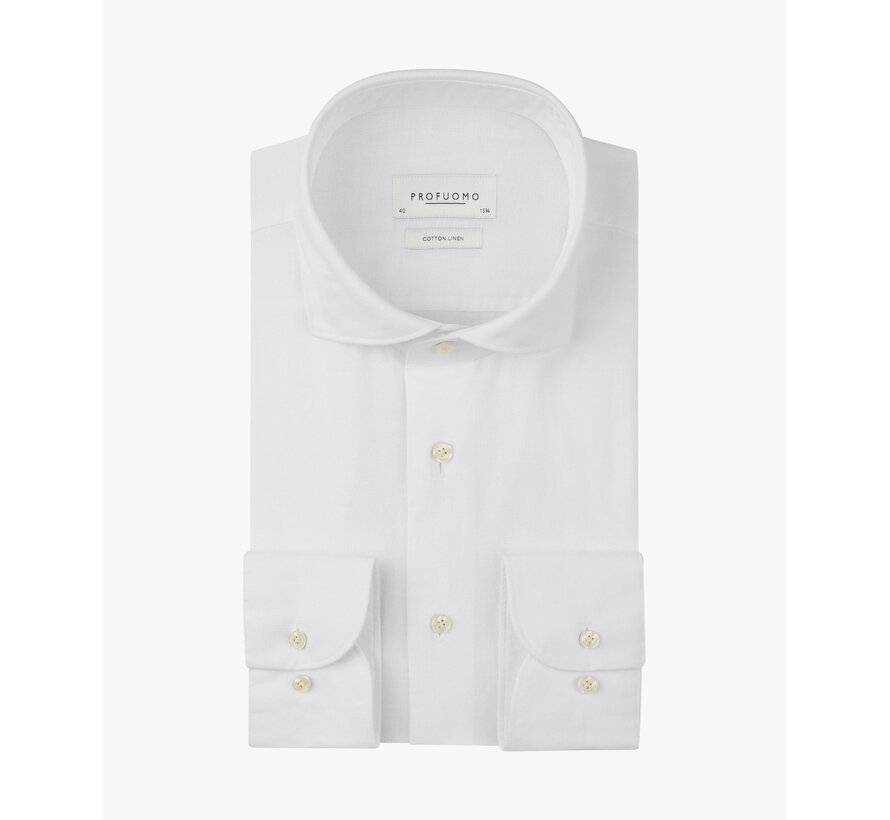 Profuomo Overhemd Cotton/Linen White (PPXH10066A)