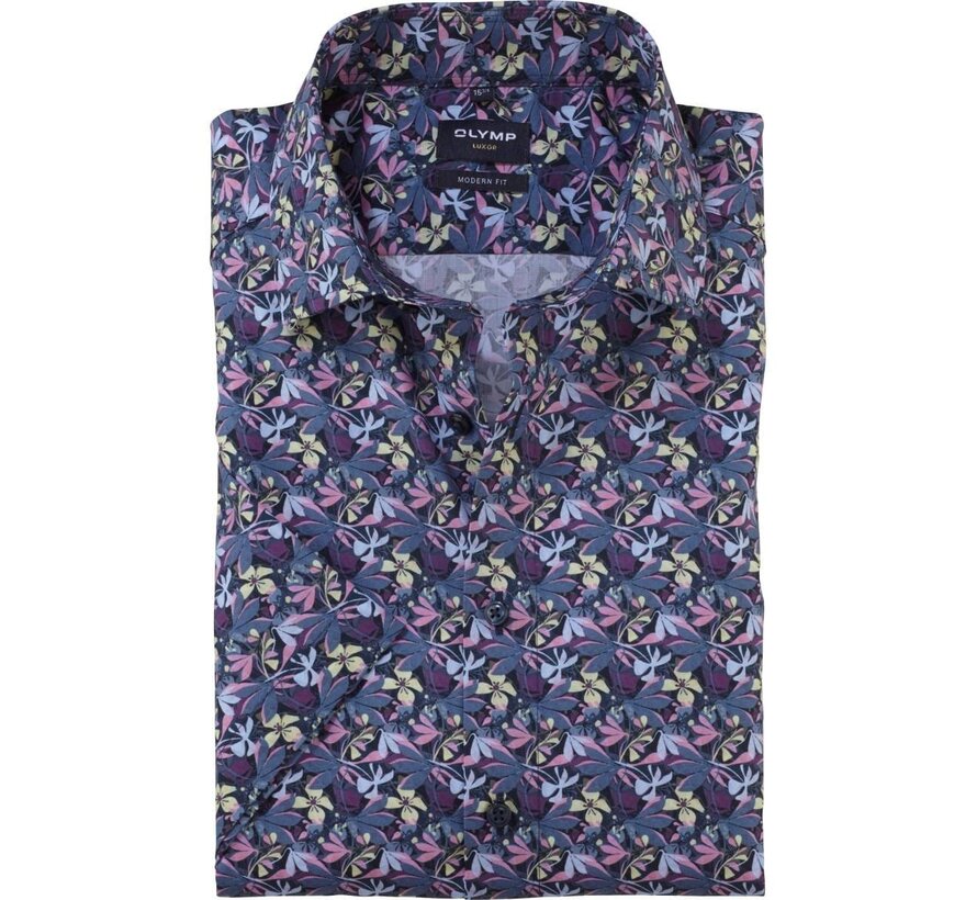 Olymp Korte Mouw Overhemd Luxor Modern Fit Print (1203 52 - 97)