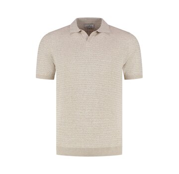 Fellows United Polo Knitted Premium Micro Cable Beige (61.3663 - 146)