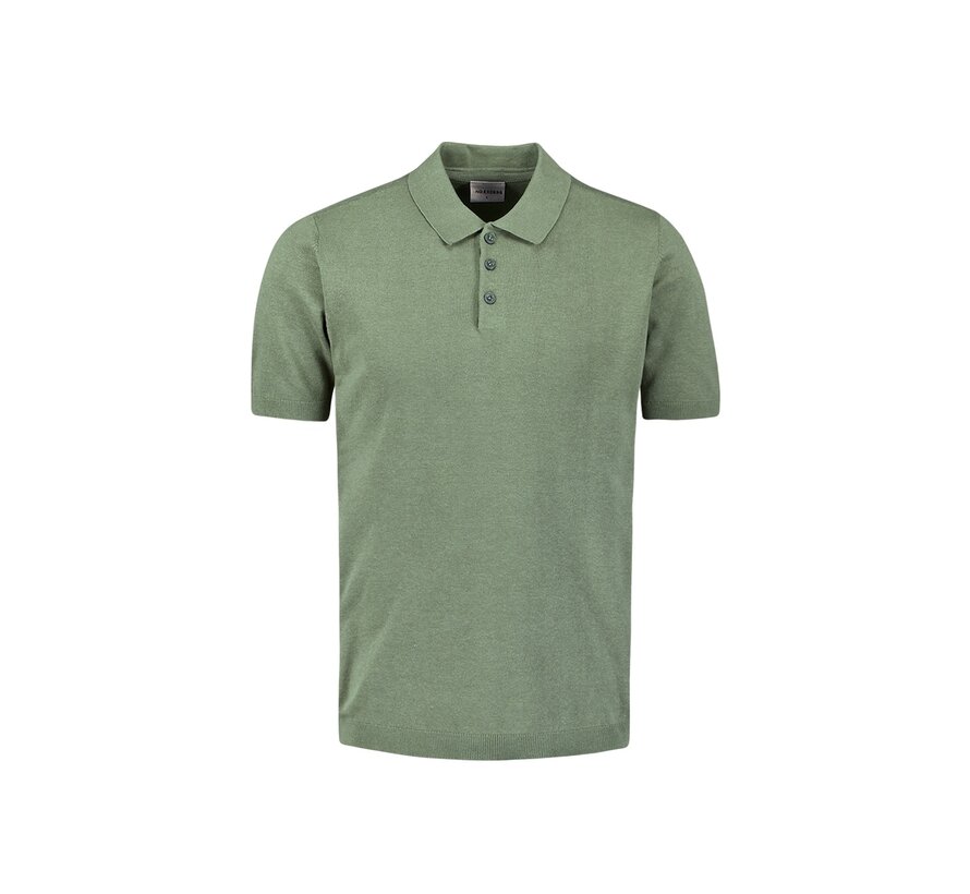 No Excess Pullover Short Sleeve Polo Button Solid Deep Green (27230354SN - 050)