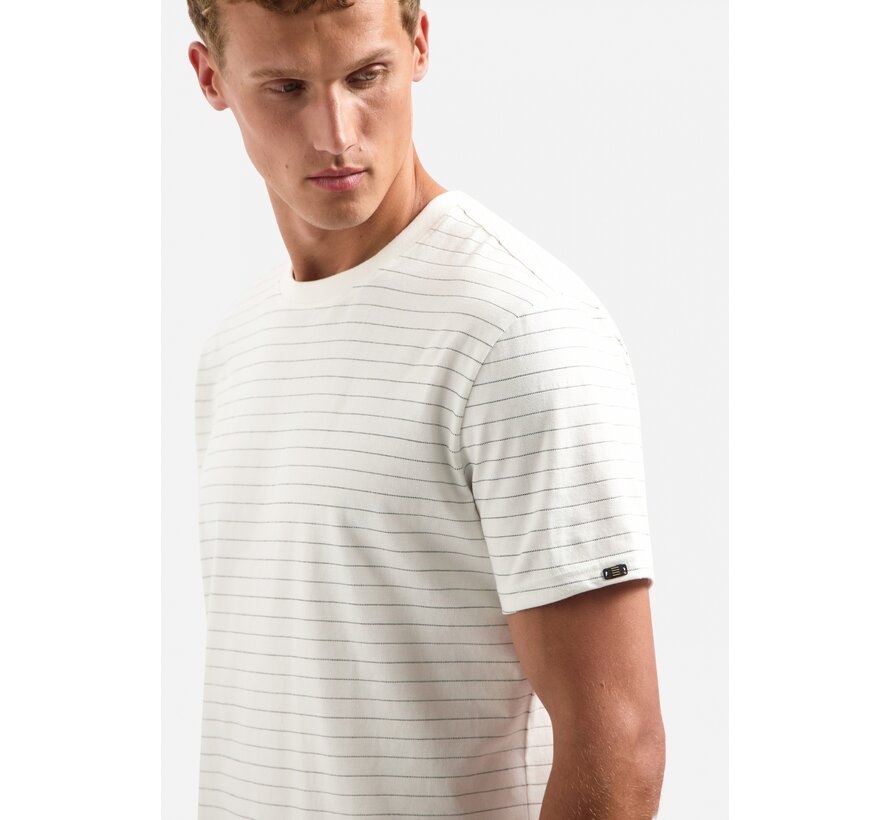 No Excess T-Shirt Crewneck Yarn Dyed Pin Stripe Offwhite (29340760 - 011)
