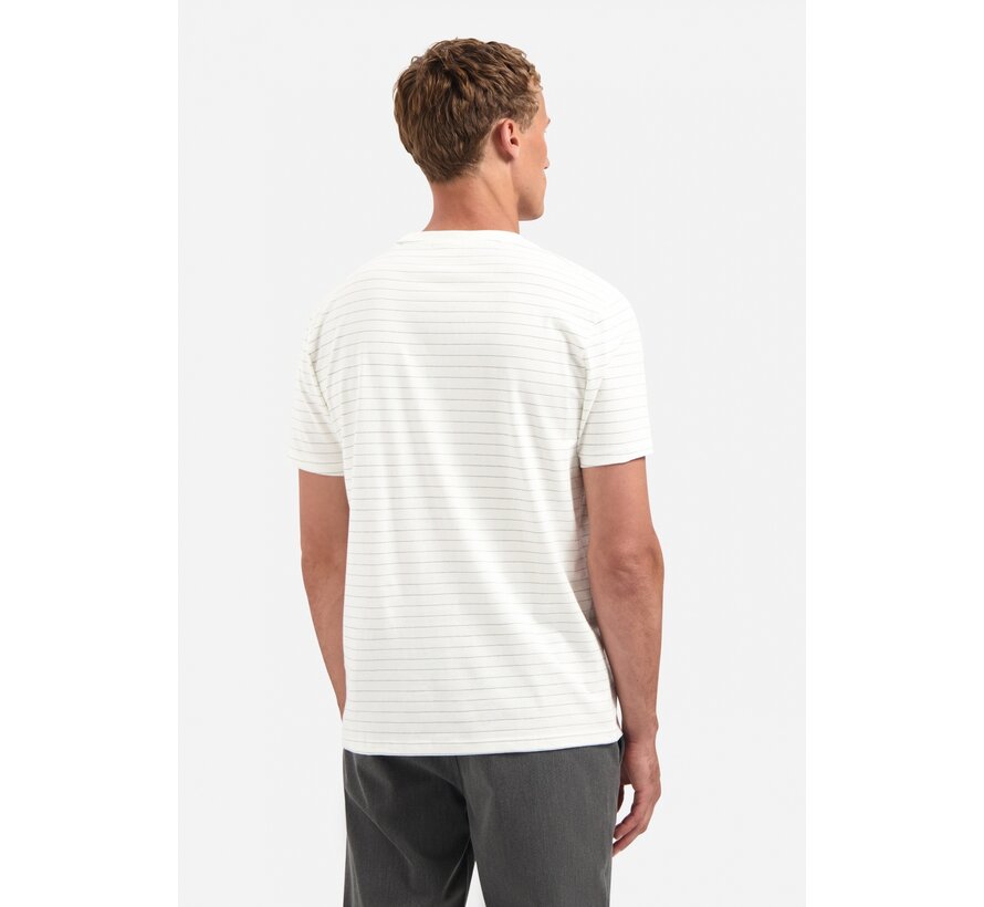 No Excess T-Shirt Crewneck Yarn Dyed Pin Stripe Offwhite (29340760 - 011)