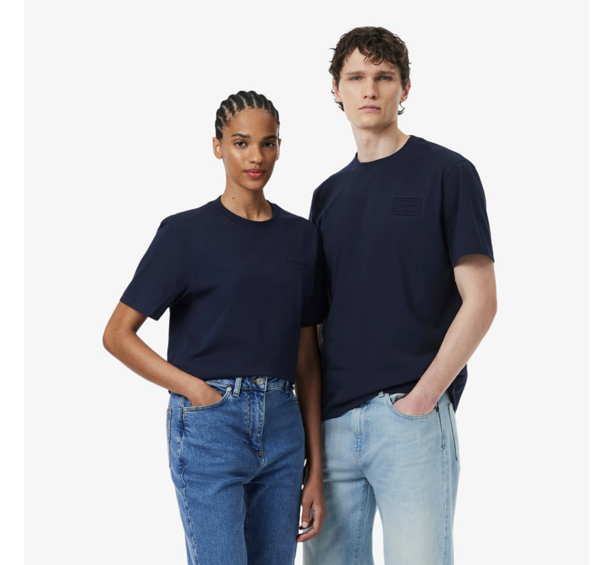 Lacoste T-shirt Embossed Branding Navy (TH0753 - 166)