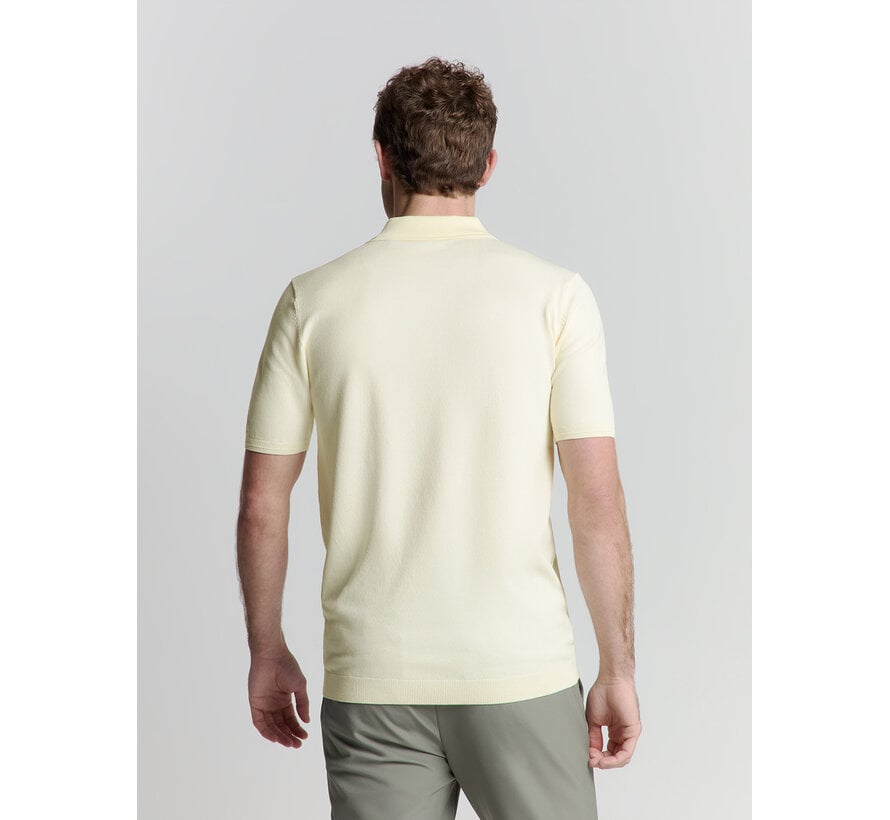 Pullover Short Sleeve Polo Button Solid Offwhite (27210351 - 011)